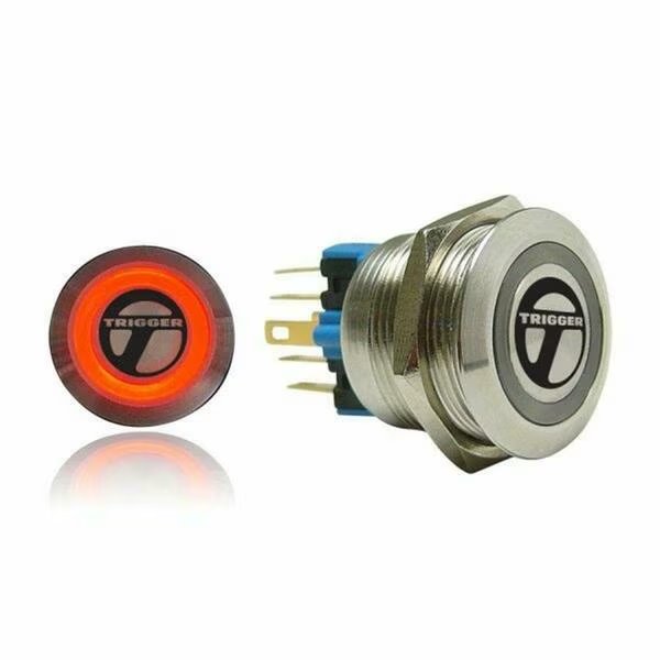 19mm Latching Billet Button with LED Red Ring, Autoloc Power Accessories, Mfr#: 508
